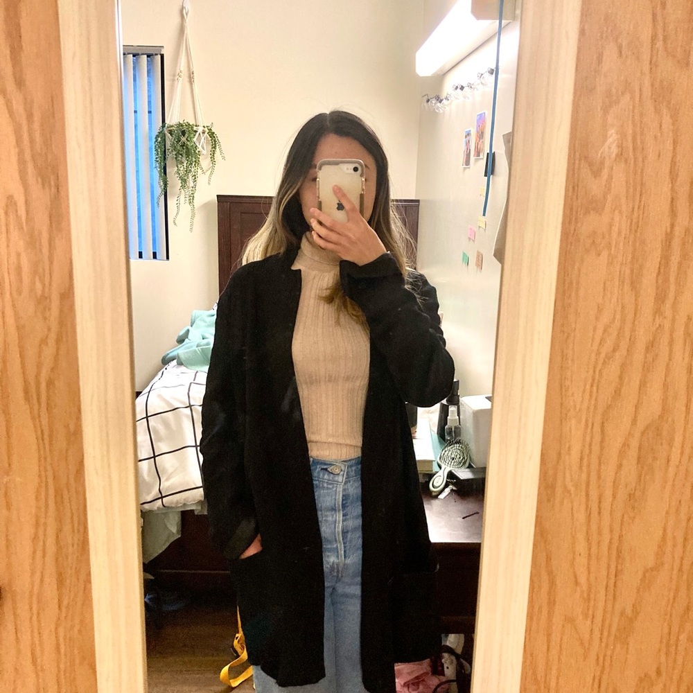 Long Black Patterned Zara Blazer
